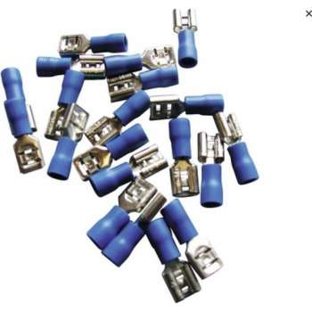 Stekkerhuls plat blauw, 10 stuks