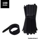 Klittenband Kabelbinders - 100 stuks - Kabel Organiser - Herbruikbaar - Zwart - Handig - 13cm - Kabel management - Duurzaam