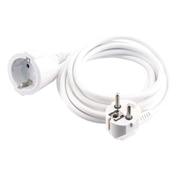 Exin Verlengsnoer - Met randaarde - 3x1 mm - 5 meter - Wit