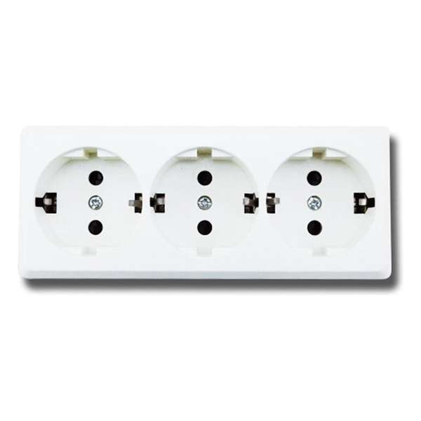 Wandcontactdoos - Aigi Kuta - Opbouw - 3-voudig - Randaarde - Wit - BES LED Wandcontactdoos - Aigi Kuta - Opbouw - 3-voudig - Randaarde - Wit - BES LED