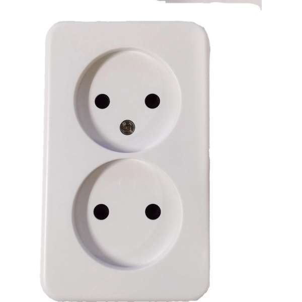 Plieger opbouw wandcontactdoos dubbel stopcontact - Wit Plieger opbouw wandcontactdoos dubbel stopcontact - Wit