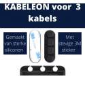Kabelhouder voor 3 Kabels | Kabelhouder | kabel organiser | Zelfklevende Kabelclip | Kabel/Snoerklem | Kabelklem