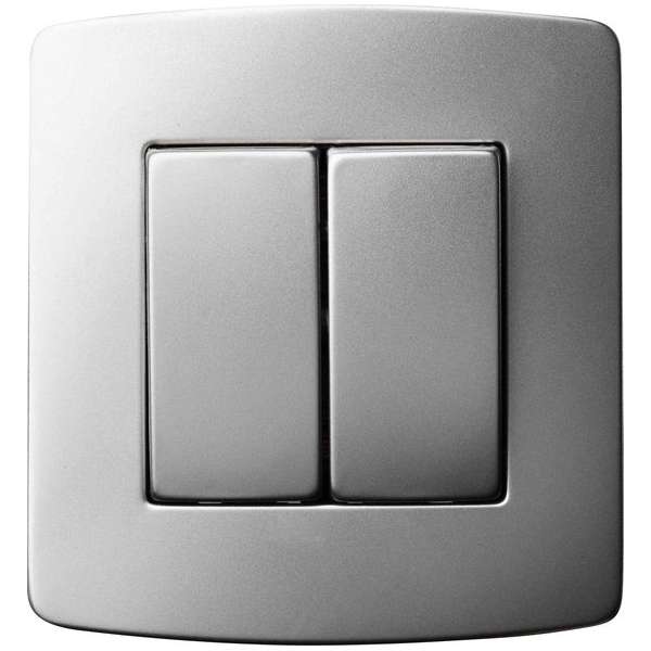 Dubbele schakelaar - Schema 5 - 10A - 230V -Inox - Inbouw Dubbele schakelaar - Schema 5 - 10A - 230V -Inox - Inbouw