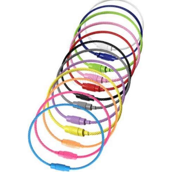 Allesvoordeliger Staaldraad sleutelhanger - kabelbinder - draadverbinder schroefmodel - per 5 stuks Allesvoordeliger Staaldraad sleutelhanger - kabelbinder - draadverbinder schroefmodel - per 5 stuks