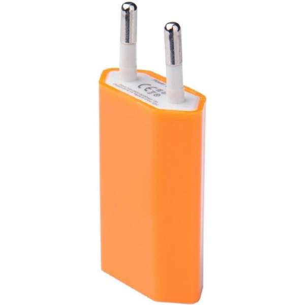 Universal USB adapter - USB stekker - USB lader - Blokje - Universeel - Oranje Universal USB adapter - USB stekker - USB lader - Blokje - Universeel - Oranje