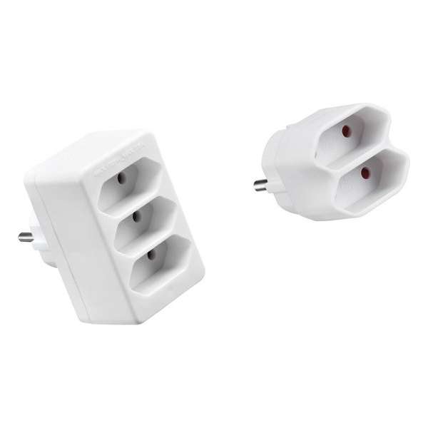 TQ4U duopack verdeelstekker - doorvoerstekker| 2-voudig en 3-voudig | belastbaar tot 1700 watt | voor NL & BE | wit TQ4U duopack verdeelstekker - doorvoerstekker| 2-voudig en 3-voudig | belastbaar tot 1700 watt | voor NL & BE | wit