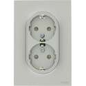 Schneider Electric Merten Odace stopcontact dubbel geaard Aluminium