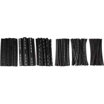 Krimpkous set - 100 stuks - zwart - in plastic