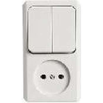Schneider Electric Opbouw combi wandcontactdoos/serie  Crème