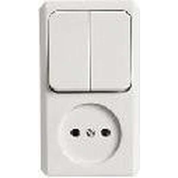 Schneider Electric Opbouw combi wandcontactdoos/serie  Crème