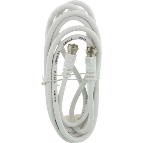 Q-Link coax kabel RG59 F-connector wit | 5 mtr Q-Link coax kabel RG59 F-connector wit | 5 mtr