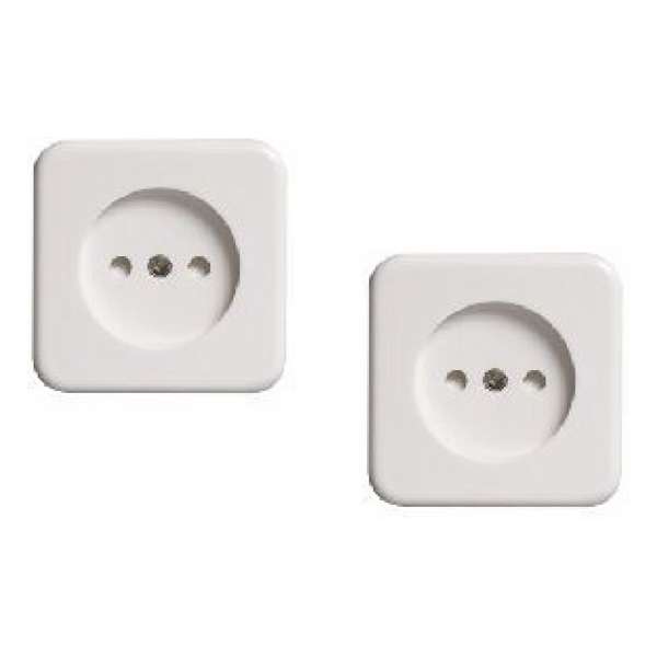 Opbouw wandcontactdoos enkel stopcontact - 2 stuks - Wit Opbouw wandcontactdoos enkel stopcontact - 2 stuks - Wit