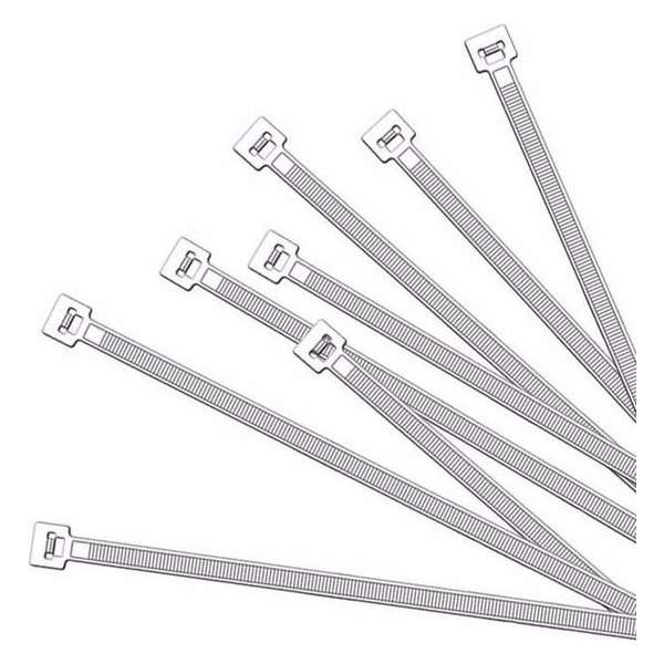 100x Kabelbinders / hersluitbaar tie-wraps 200 x 7.6 mm - witte ribs 100x Kabelbinders / hersluitbaar tie-wraps 200 x 7.6 mm - witte ribs