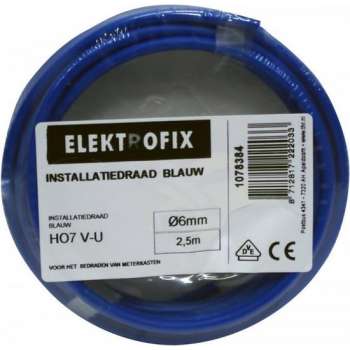 Elektrofix VD-draad 6mm2 blauw 2.5m