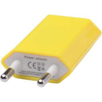 Universal USB adapter - USB stekker - USB lader - Blokje - Universeel - Geel