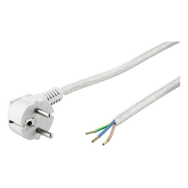 OKS Stroomsnoer voor strijkijzer met nylon mantel - haakse stekker - 3 meter OKS Stroomsnoer voor strijkijzer met nylon mantel - haakse stekker - 3 meter