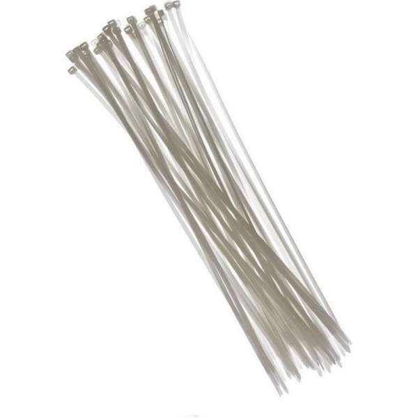 100x kabelbinders tie-wraps - 3,6 x 200 mm - witte tie-ribs 100x kabelbinders tie-wraps - 3,6 x 200 mm - witte tie-ribs