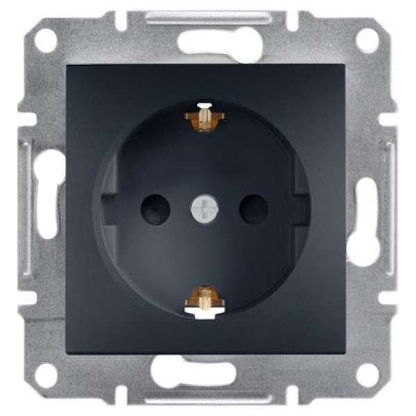 SCHNEIDER ELECTRIC ASFORA SERIE stopcontact enkel inbouw met randaarde en kinderbescherming ANTRACIET SCHNEIDER ELECTRIC ASFORA SERIE stopcontact enkel inbouw met randaarde en kinderbescherming ANTRACIET