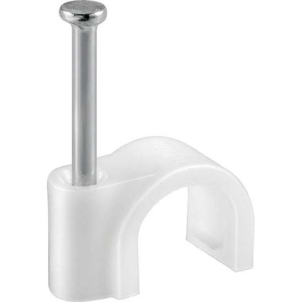 Goobay Kabelklemmen met spijker voor kabels tot 16mm - 100 stuks / wit Goobay Kabelklemmen met spijker voor kabels tot 16mm - 100 stuks / wit
