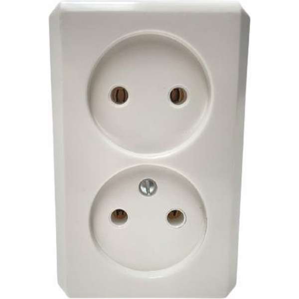 Plieger Wandcontactdoos Opbouw Wit - Dubbel Stopcontact - Zonder randaarde – Kema Keur Plieger Wandcontactdoos Opbouw Wit - Dubbel Stopcontact - Zonder randaarde – Kema Keur