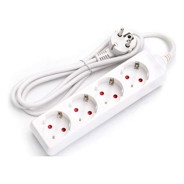 Verlengsnoer - Aigi Wayne - 3680W - 4 Stopcontacten - 1.5 Meter - Wit | Nederland Verlengsnoer - Aigi Wayne - 3680W - 4 Stopcontacten - 1.5 Meter - Wit | Nederland