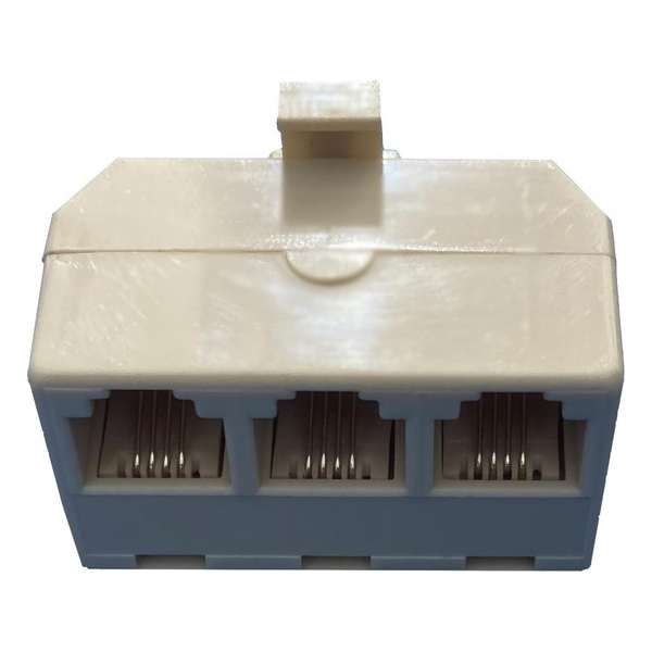 Telefoon-VERDEELSTEKKER 3-voudig - voor aansluiten van 3 TOESTELLEN op 1 AANSLUITING - T-adapter RJ11 - Dubbelsteker Telefoon-VERDEELSTEKKER 3-voudig - voor aansluiten van 3 TOESTELLEN op 1 AANSLUITING - T-adapter RJ11 - Dubbelsteker