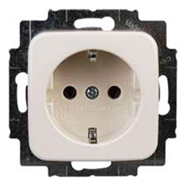 BUSCH-JAEGER type Reflex SI - Wandcontactdoos met randaarde - Inbouw - Crème BUSCH-JAEGER type Reflex SI - Wandcontactdoos met randaarde - Inbouw - Crème
