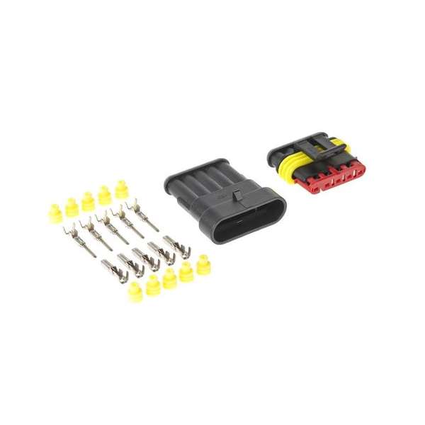 Hermetische connector set - 12 tot 24 Volt - 5 pin superseal - IP67
