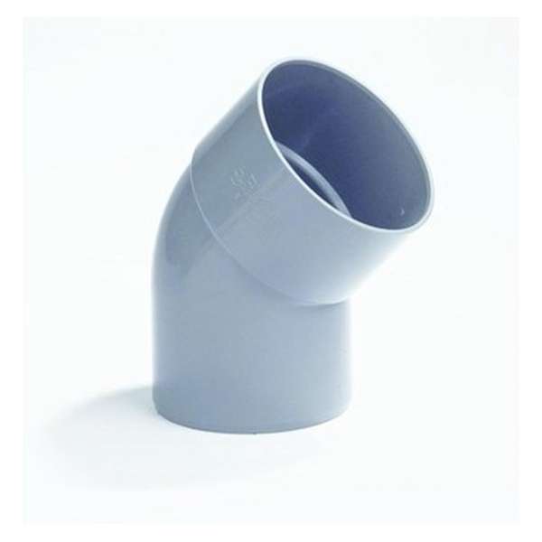 Dyka Bocht 1x lijmmof 1x spie 45° PVC keurmerk BRL52100 40mm Dyka Bocht 1x lijmmof 1x spie 45° PVC keurmerk BRL52100 40mm
