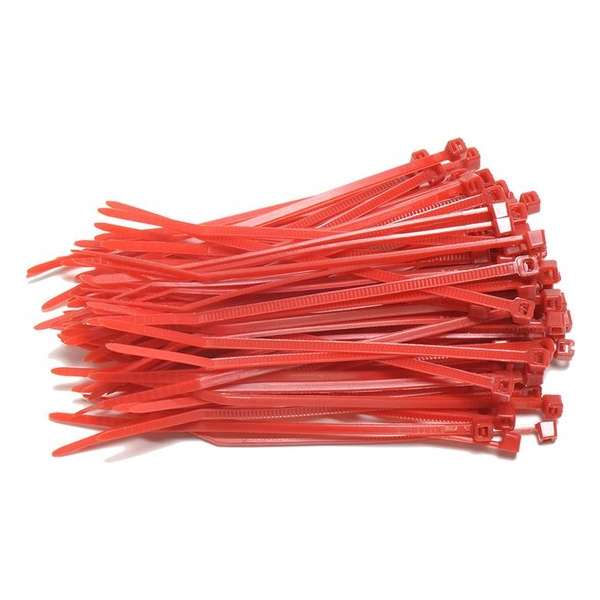 Kabelbinders 2,5 x 100 mm - rood - zak 100 stuks - Tiewraps - Binders Kabelbinders 2,5 x 100 mm - rood - zak 100 stuks - Tiewraps - Binders