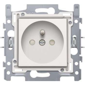 NIKO Original White inbouw stopcontact - penaarde - enkelvoudig
