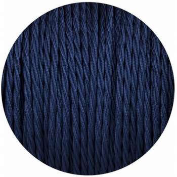 3 Core Twisted Dark Blue kleur Electric Cable beklede stof 0,75 mm