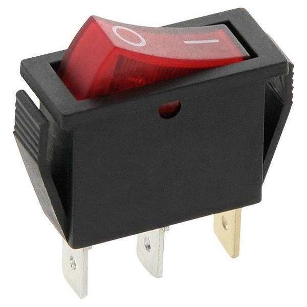 Schakelaar - rood - 220 volt - 15A - verlicht Schakelaar - rood - 220 volt - 15A - verlicht
