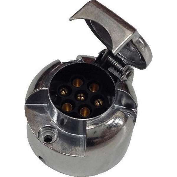 Stekkerdoos 7 polig aluminium 12V Stekkerdoos 7 polig aluminium 12V