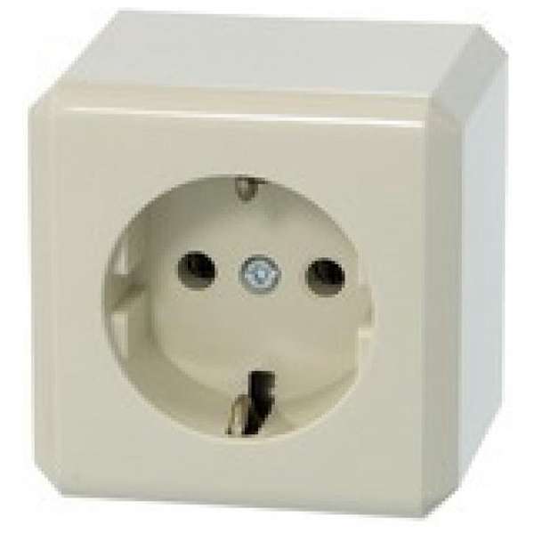MERTEN type 1073774 enkel stopcontact met randaarde opbouw | crème MERTEN type 1073774 enkel stopcontact met randaarde opbouw | crème