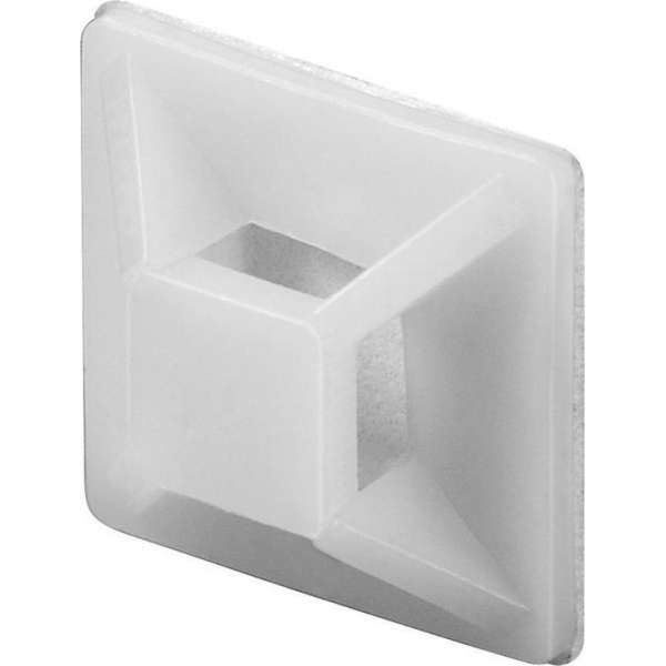 Fixapart Zelfklevende houders voor Tie-wraps tot 4,8mm breed / 28 x 28mm / transparant (100 stuks) Fixapart Zelfklevende houders voor Tie-wraps tot 4,8mm breed / 28 x 28mm / transparant (100 stuks)