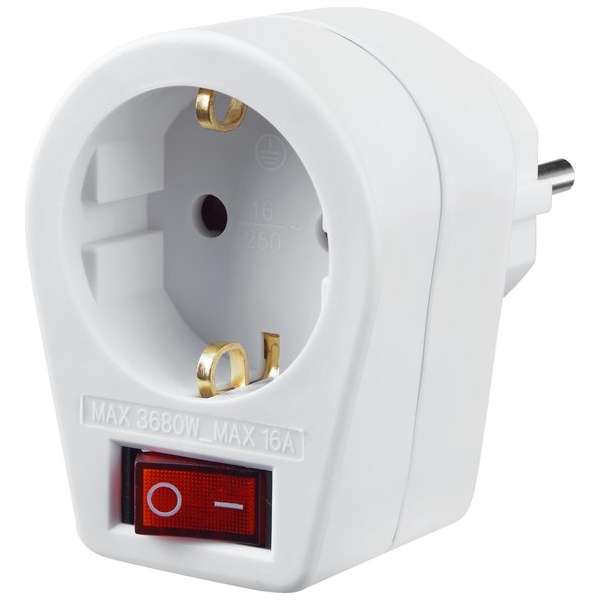 TQ4U doorvoerstekker met schakelaar | randaarde | belastbaar tot 3680 watt | wit TQ4U doorvoerstekker met schakelaar | randaarde | belastbaar tot 3680 watt | wit