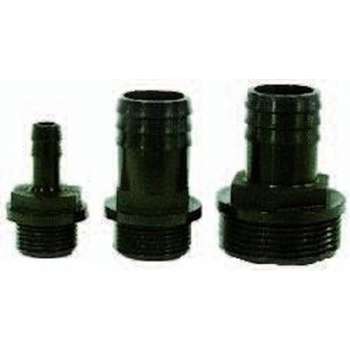 Slangpilaar buitendraad x tule PP zwart 1" x 32mm