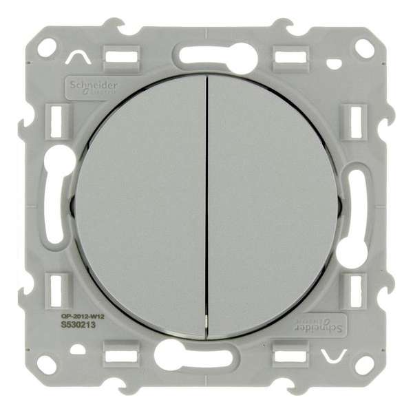 Schneider Electric Odace wissel-wisselschakelaar Aluminium
