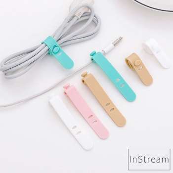 Kabel organizer - Kabelbinder - Siliconen kabel organizer - Turquoise/Turkoois - 4stuks