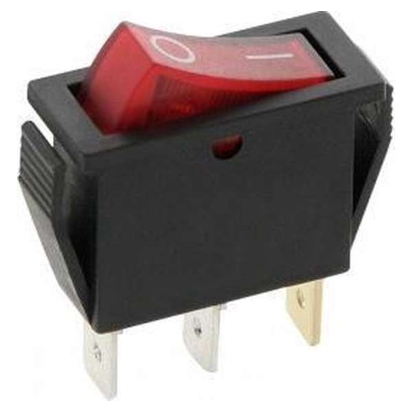 Schakelaar - rood - 12 volt - 20A - verlicht Schakelaar - rood - 12 volt - 20A - verlicht