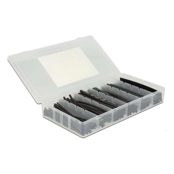 DeLOCK Krimpkous assortiment in handige bewaardoos - 100 stuks / zwart DeLOCK Krimpkous assortiment in handige bewaardoos - 100 stuks / zwart