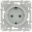 Schneider Electric Odace stopcontact geaard Aluminium