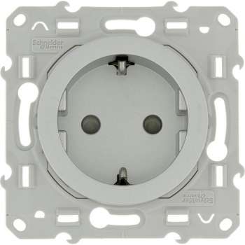 Schneider Electric Odace stopcontact geaard Aluminium