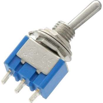 SCHAKELAAR - ‘ON/OFF' - 250V 3A - BLAUW/ZILVER - 3 polig