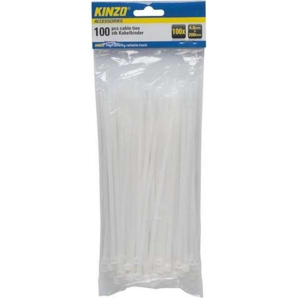 200x Witte kabelbinders - 4,8 x 200 mm - Tie wraps / rips 200x Witte kabelbinders - 4,8 x 200 mm - Tie wraps / rips