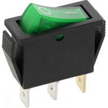 Schakelaar - groen - 12 volt - 20A - verlicht