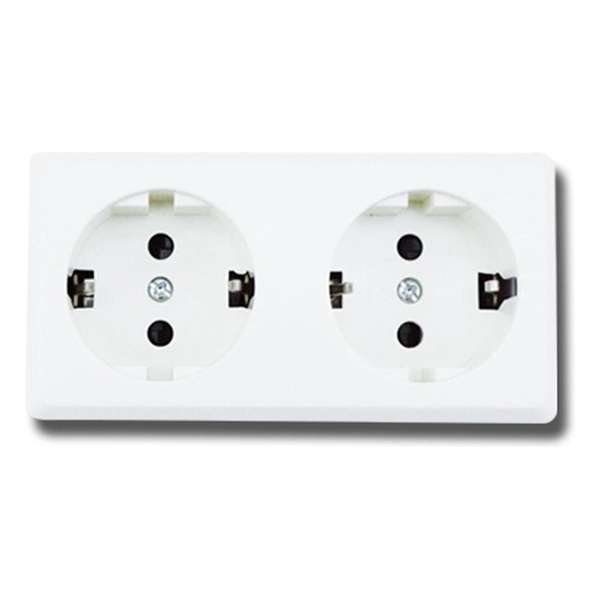 Wandcontactdoos - Aigi Kuta - Opbouw - 2-voudig - Randaarde - Wit - BSE Wandcontactdoos - Aigi Kuta - Opbouw - 2-voudig - Randaarde - Wit - BSE