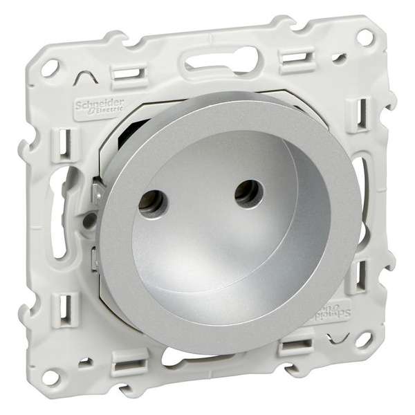 Stopcontact - Inbouw - Aluminium - Odace - Schneider Electric - S530033