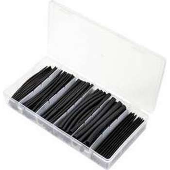 TRU COMPONENTS TC-9206232 Krimpkous assortiment Zwart Krimpverhouding:2:1 170 onderdelen